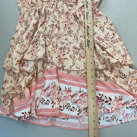 Umgee Tunic Dress Womens Medium Ditsy Floral Mock Wrap Romantic Boho Cottagecore - Picture 11 of 14